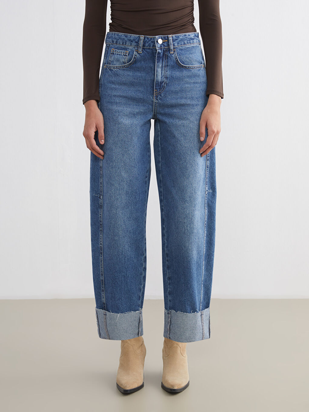 İndigo Balloon Fit Kadın Jean Pantolon-1