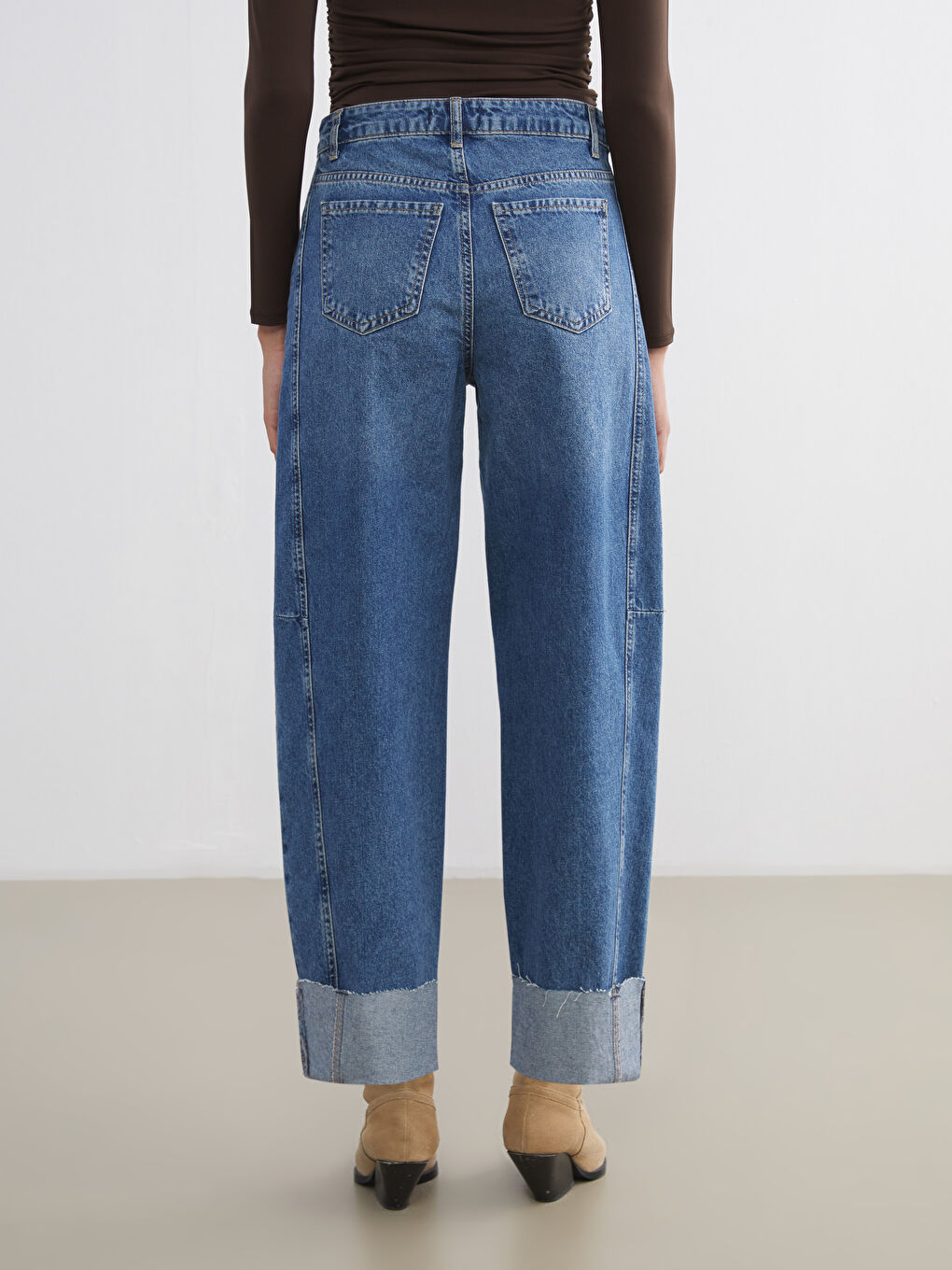 İndigo Balloon Fit Kadın Jean Pantolon-3