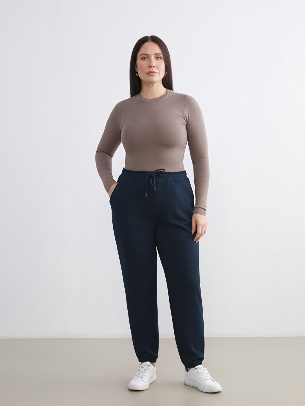 Lacivert Beli Lastikli Kadın Jogger Eşofman Altı