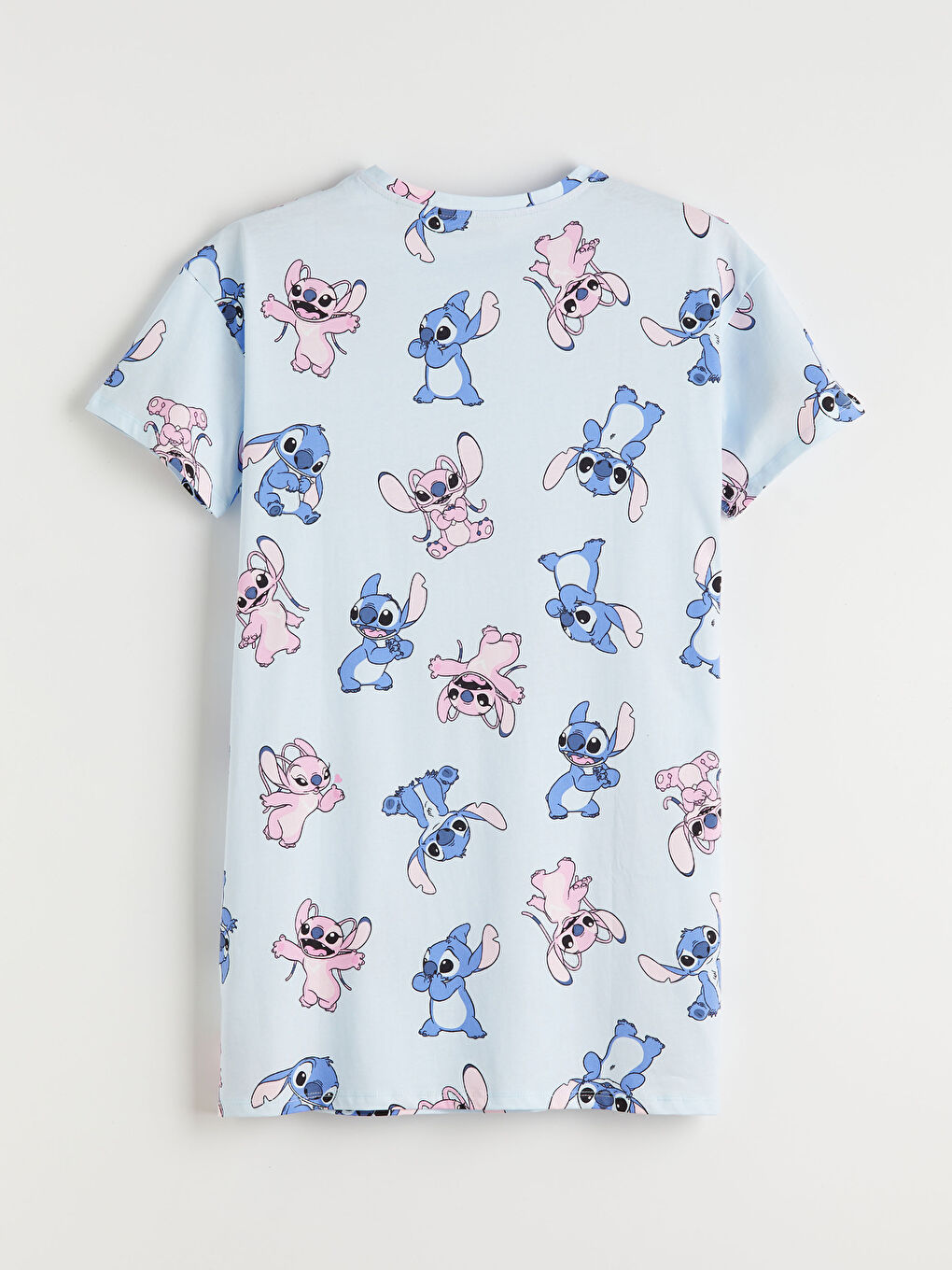 Mavi Bisiklet Yaka Stitch Baskılı Kadın Gecelik-5