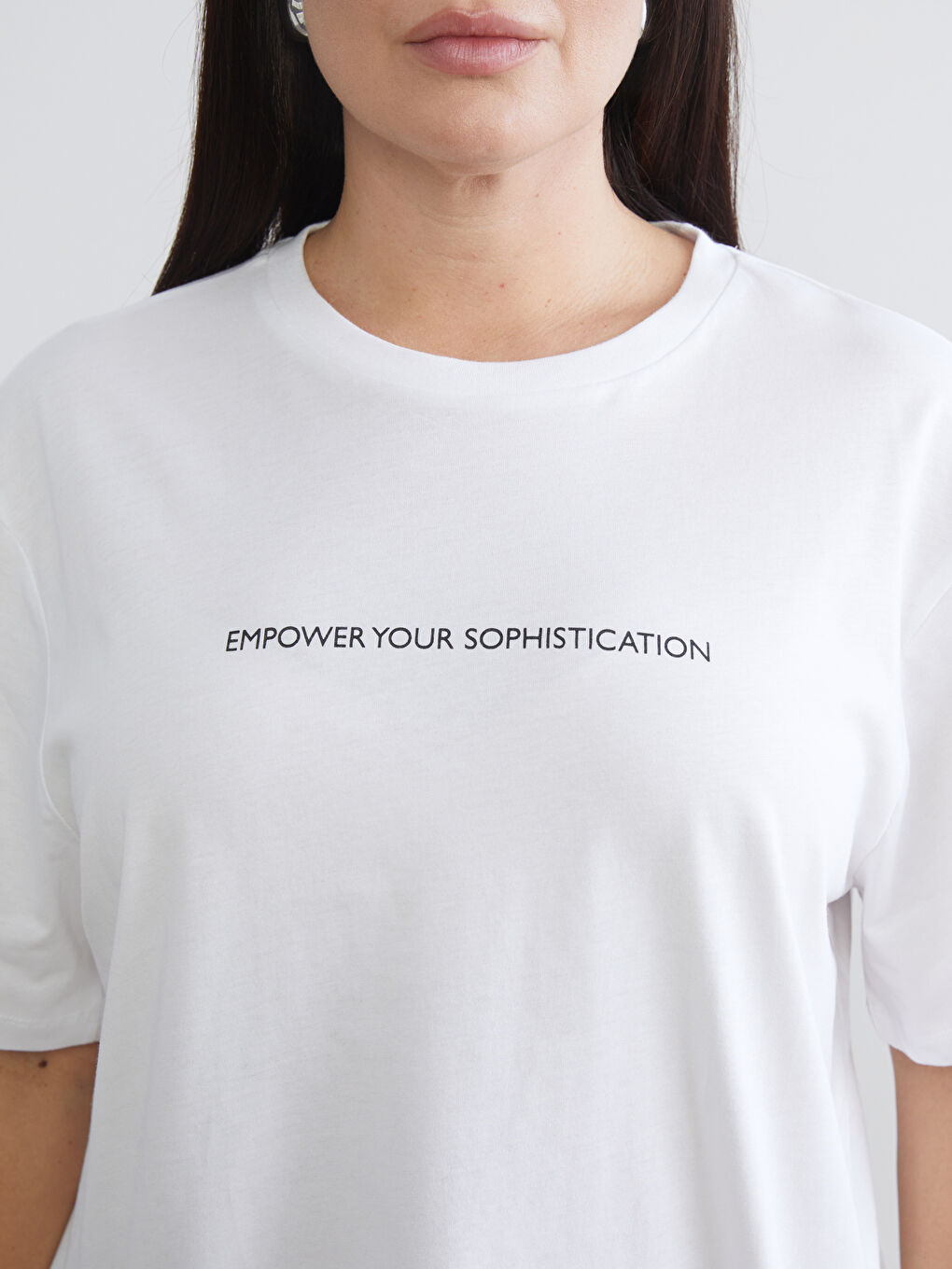 Siyah Büyük Beden Baskılı Kadın Tişört 2'li-5