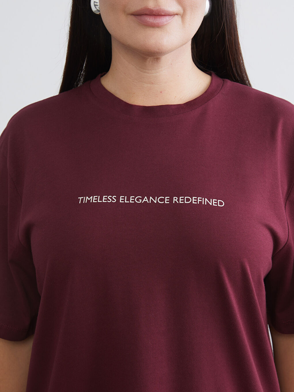 Siyah Büyük Beden Baskılı Kadın Tişört 2'li-5