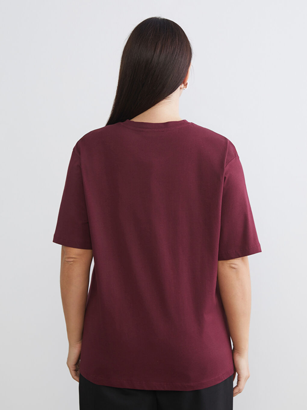 Siyah Büyük Beden Baskılı Kadın Tişört 2'li-7