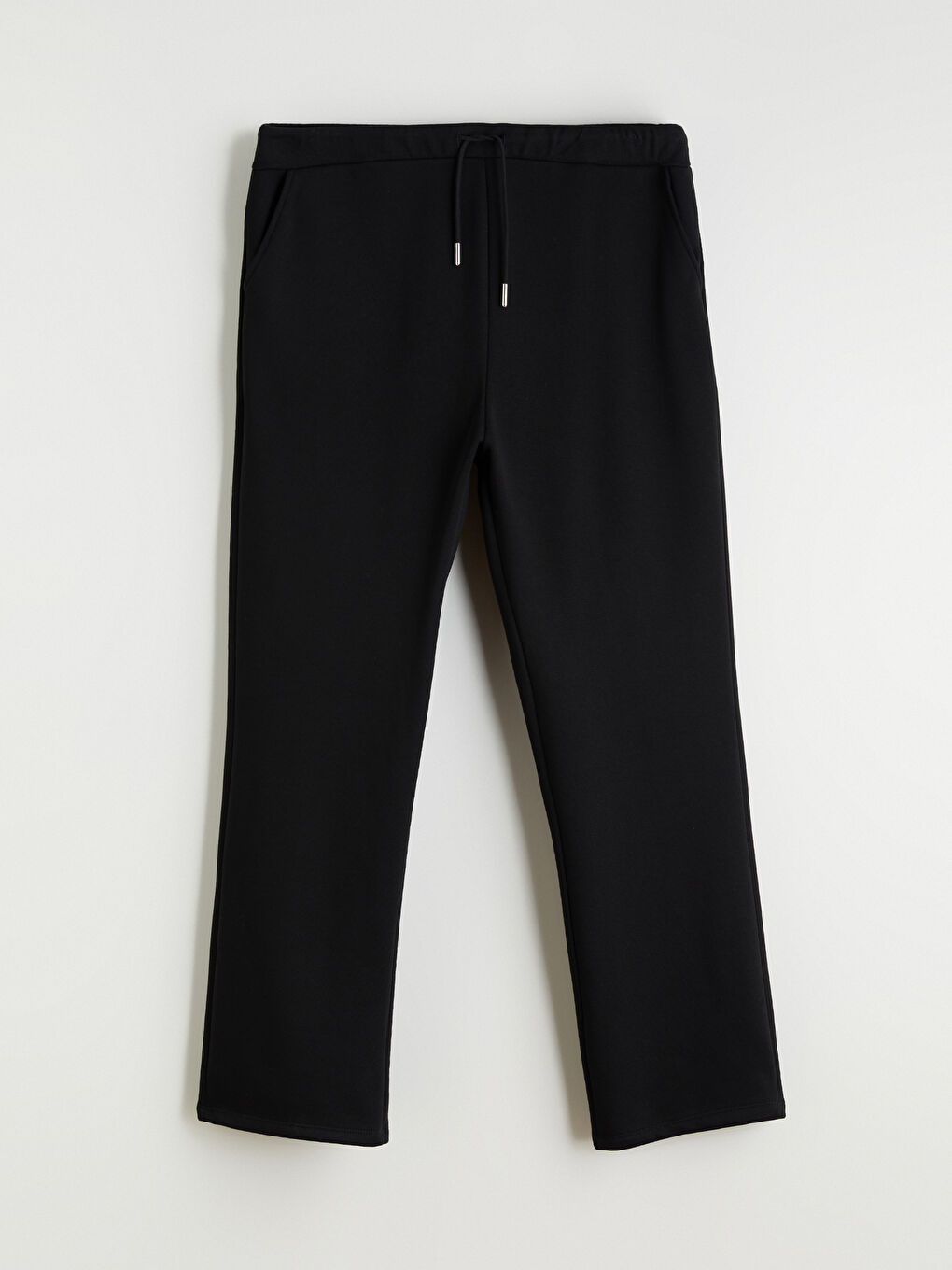 Siyah Beli Lastikli Kadın Kalın Eşofman Altı