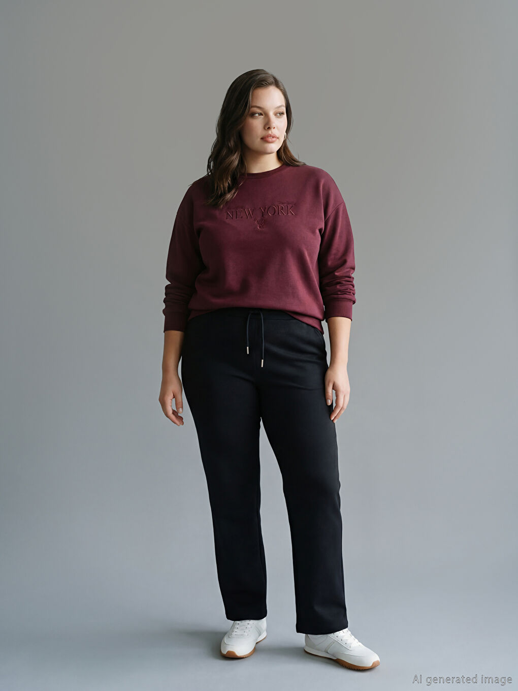 Siyah Beli Lastikli Kadın Kalın Eşofman Altı