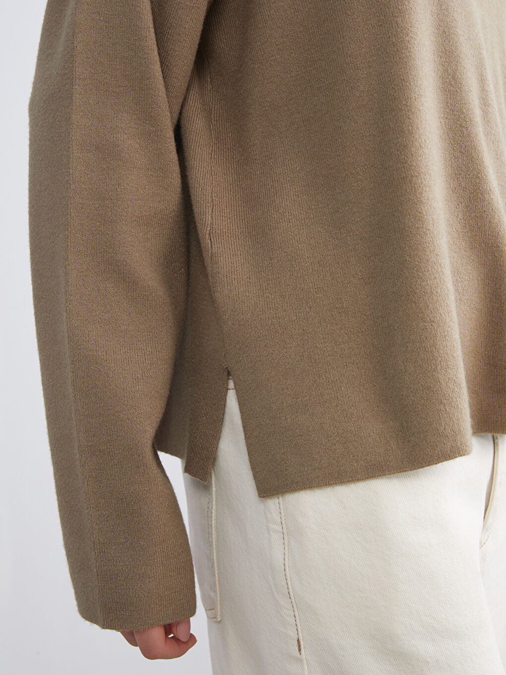 Свитер из трикотажа с воротником поло для женщин-2