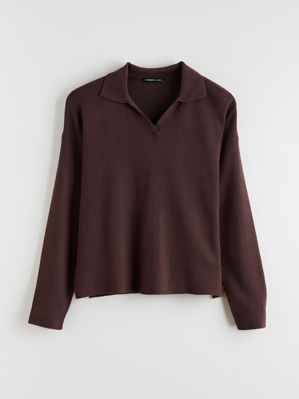 Свитер из трикотажа с воротником поло для женщин-5