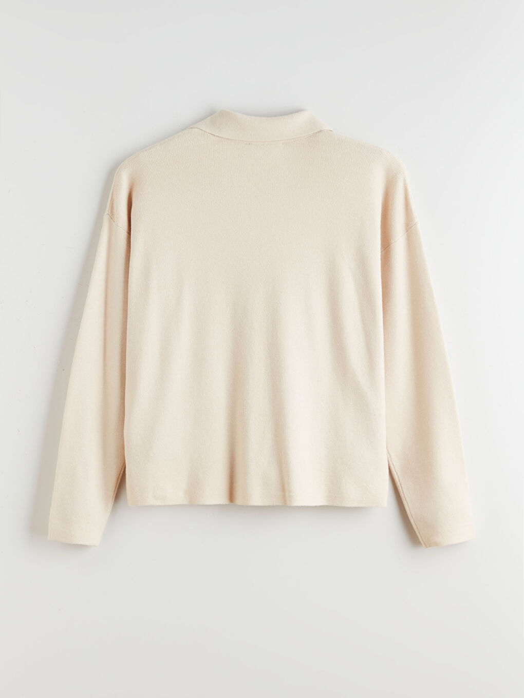 Свитер из трикотажа с воротником поло для женщин-5