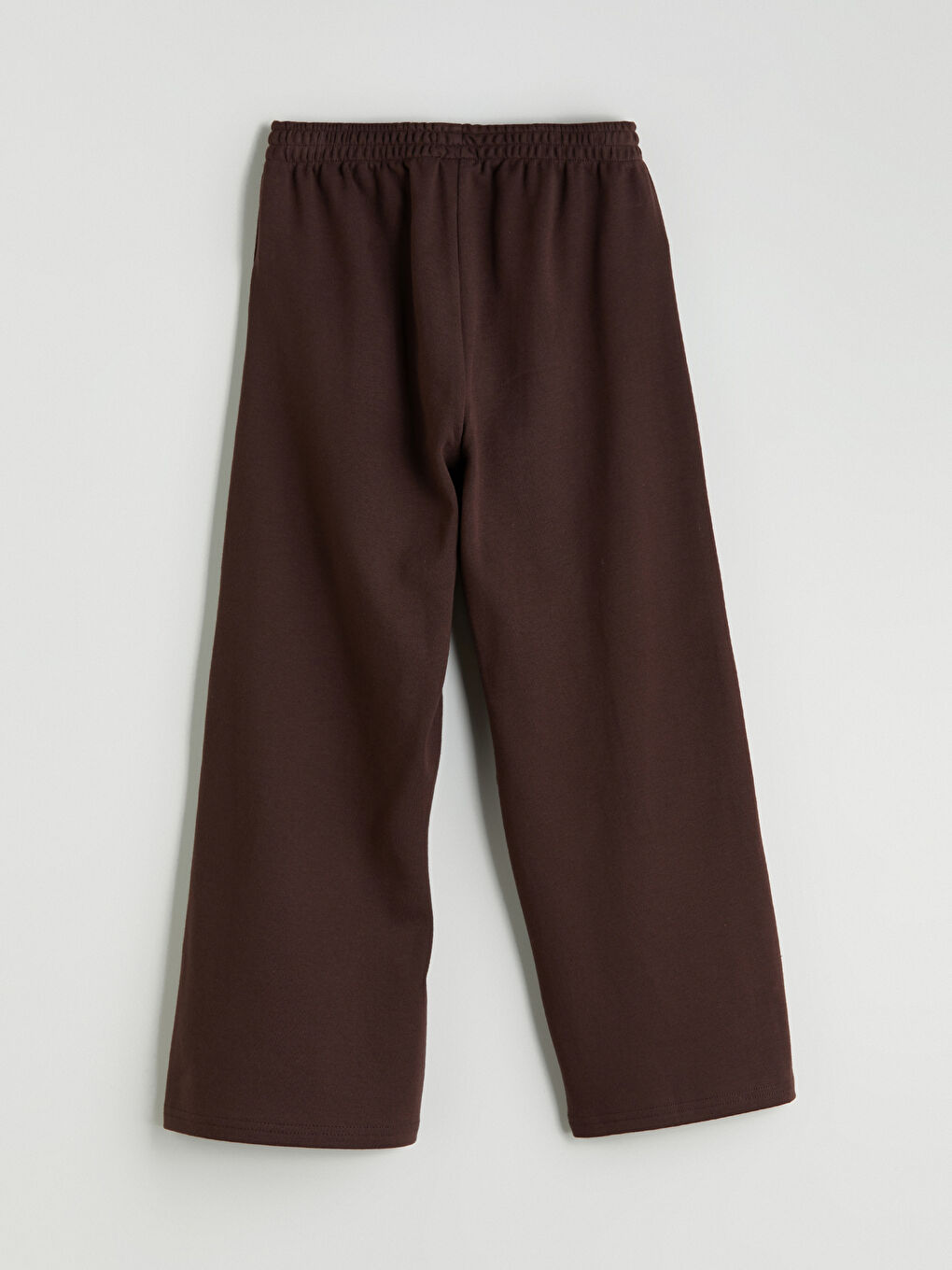 Kahverengi Beli Lastikli Geniş Paça Kız Çocuk Eşofman Altı-1