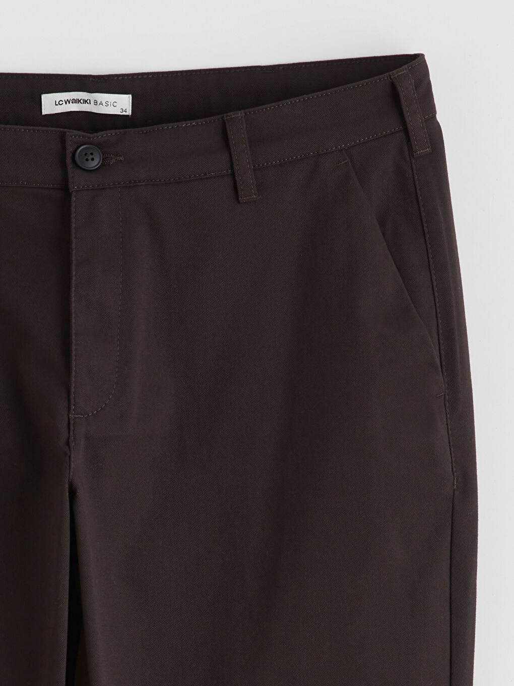 Kahverengi Standart Kalıp Erkek Chino Pantolon-5