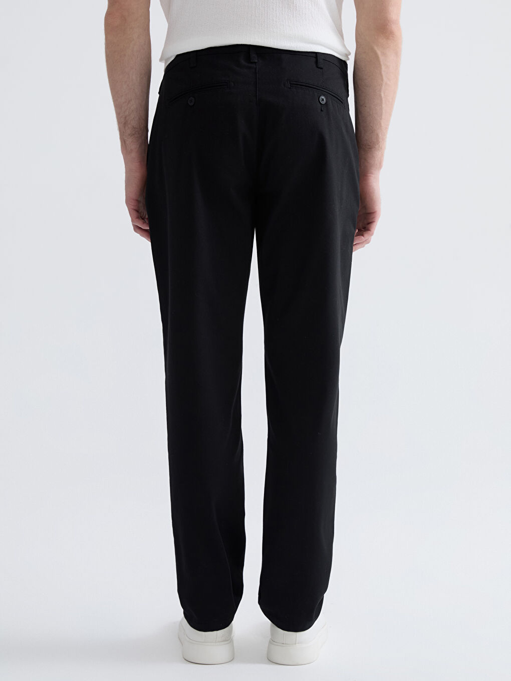 Siyah Standart Kalıp Erkek Chino Pantolon-3
