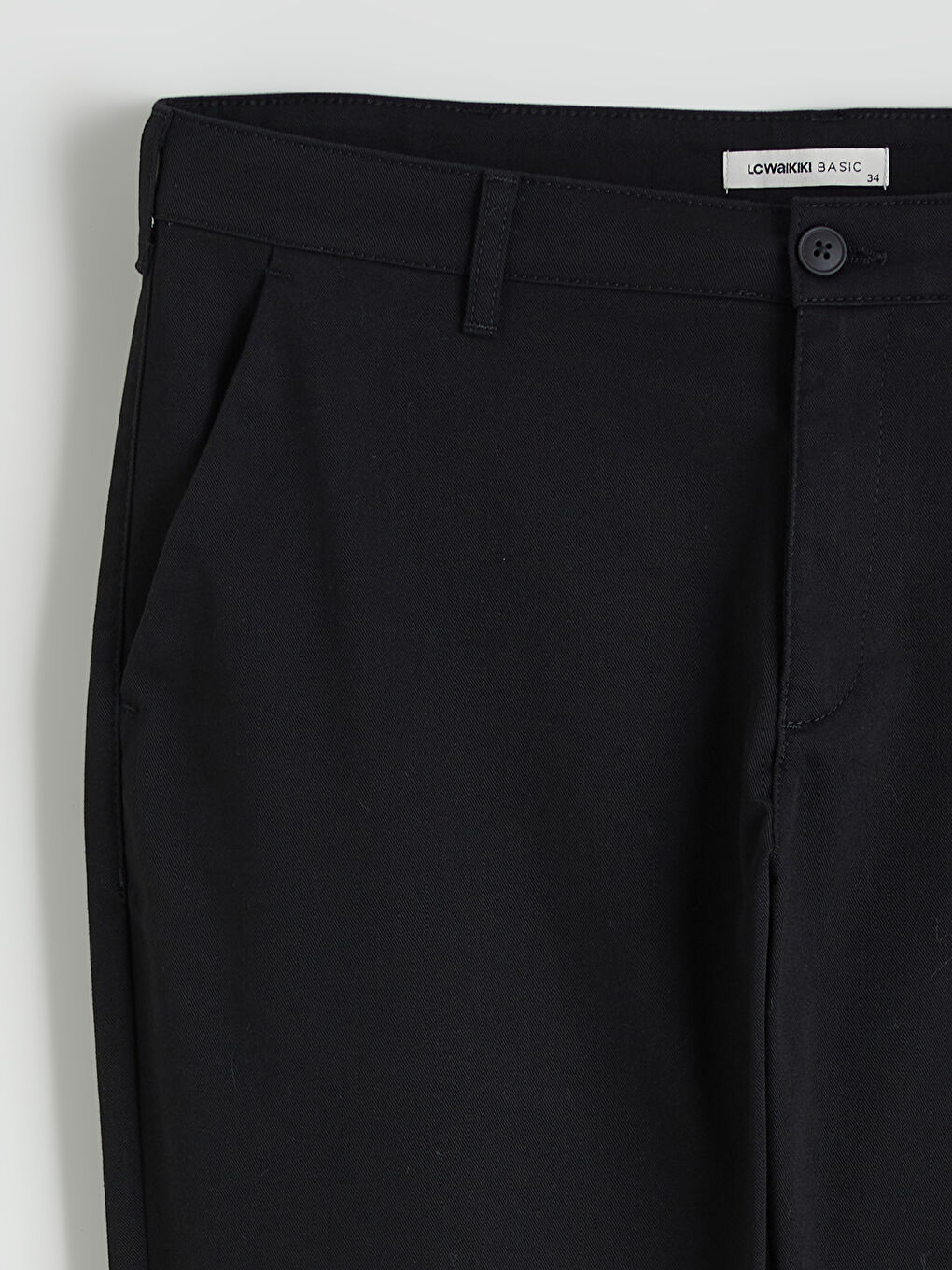 Siyah Standart Kalıp Erkek Chino Pantolon-5