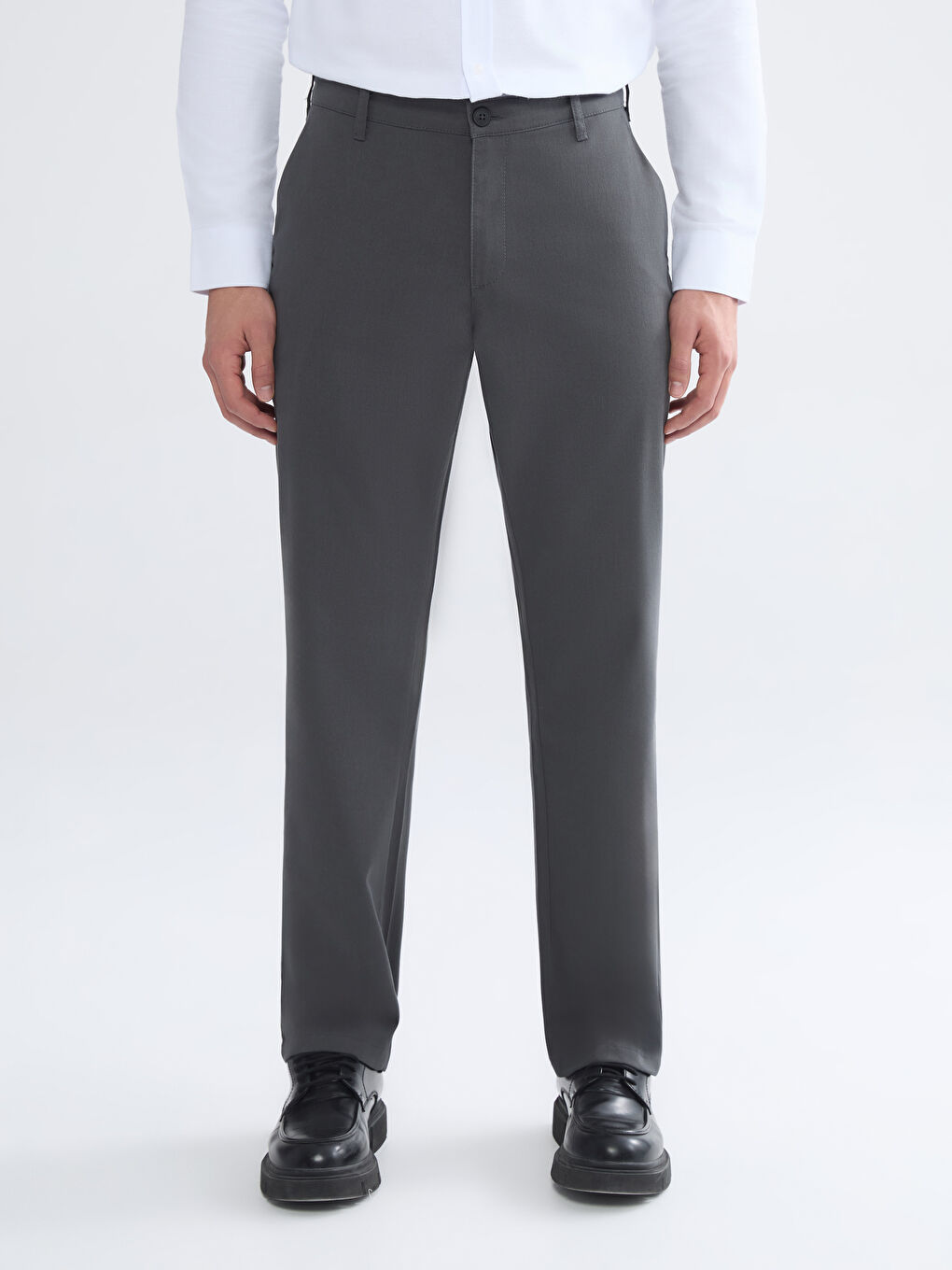 Antrasit Standart Kalıp Erkek Chino Pantolon-1