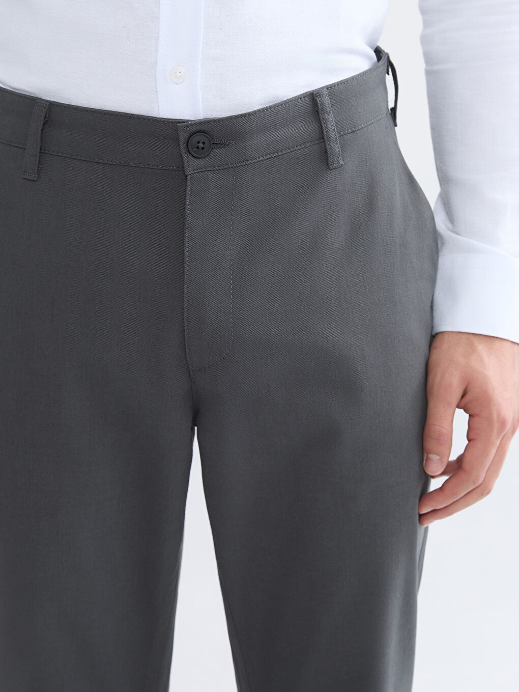Antrasit Standart Kalıp Erkek Chino Pantolon-2