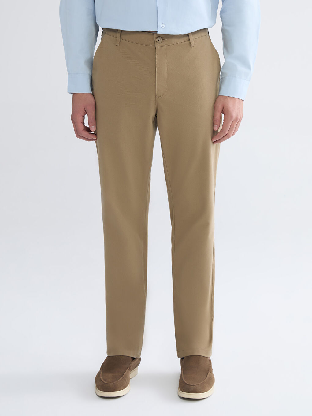 Bej Standart Kalıp Erkek Chino Pantolon-1