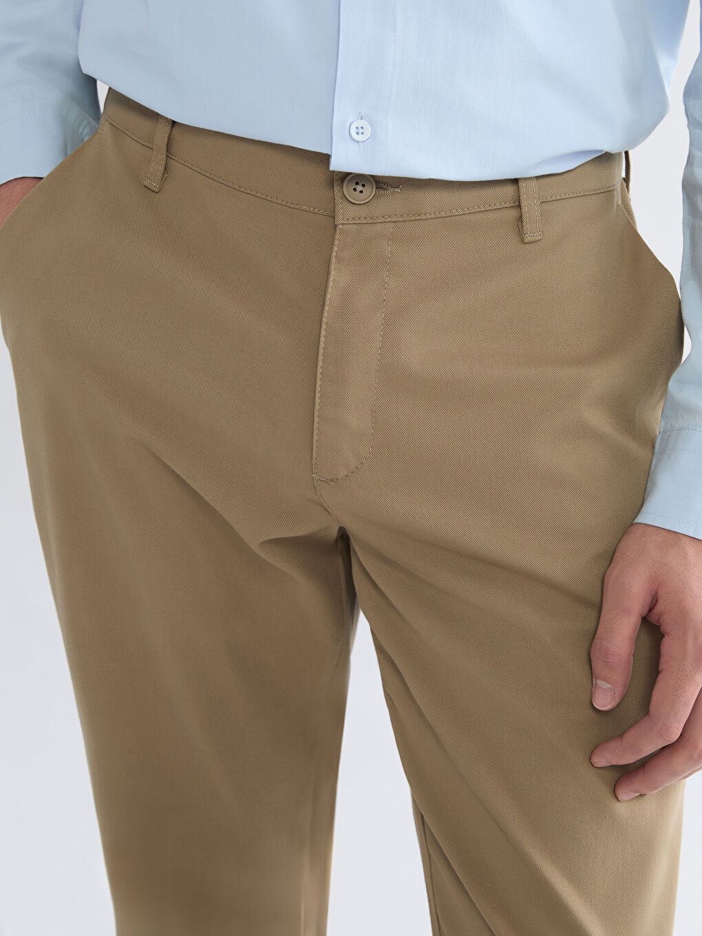 Bej Standart Kalıp Erkek Chino Pantolon-2