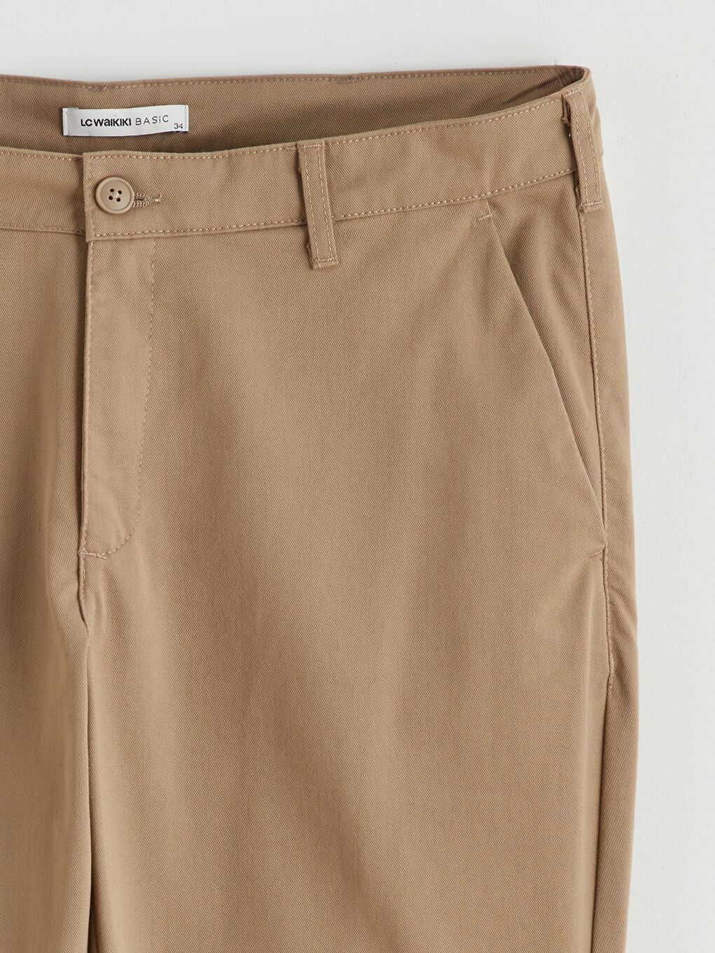 Bej Standart Kalıp Erkek Chino Pantolon-5