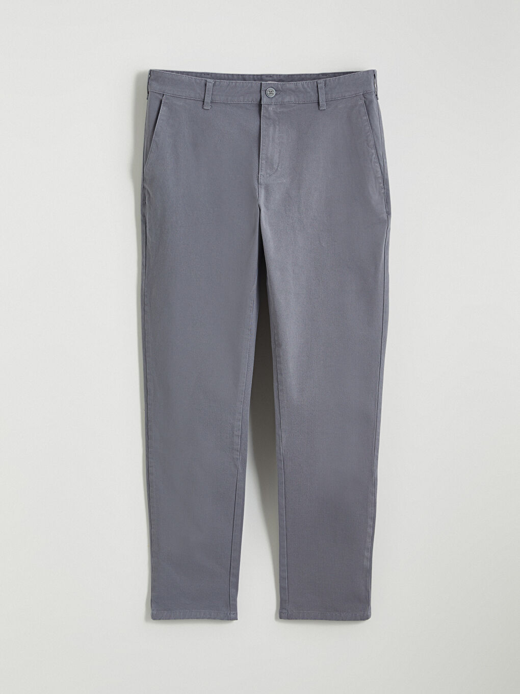 Gri Dar Kalıp Erkek Chino Pantolon-4