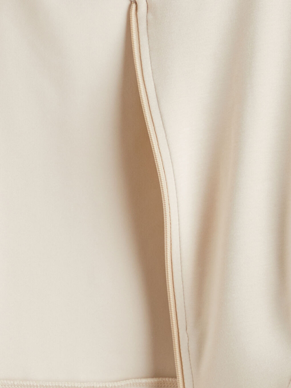 Bej Bisiklet Yaka Kız Çocuk Soft Touch Fermuarlı Sweatshirt-1