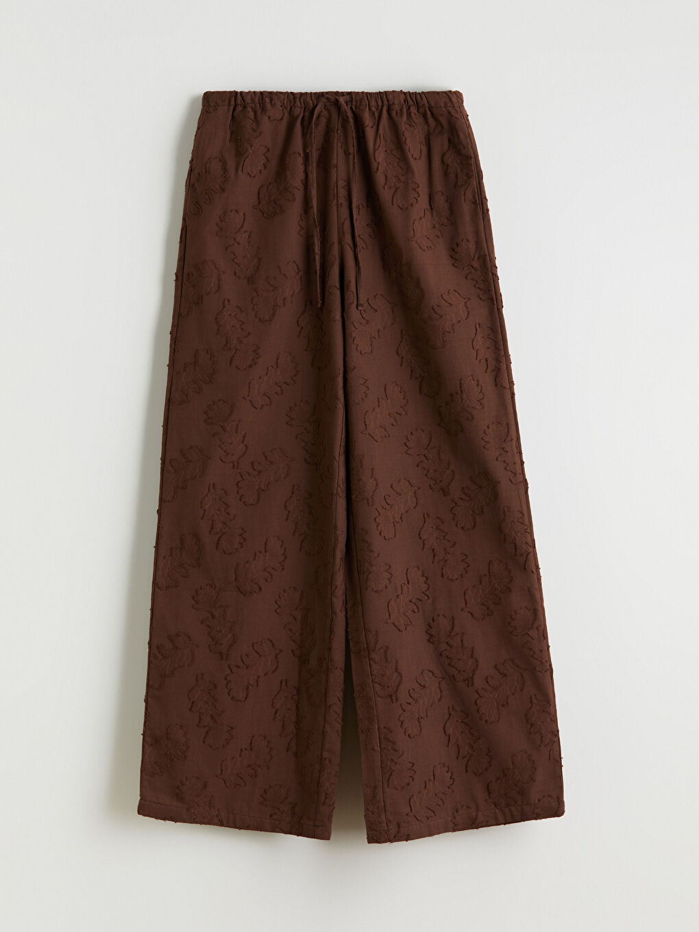 Elasticated Waist Patterned Wide Leg Women's Trousers-8