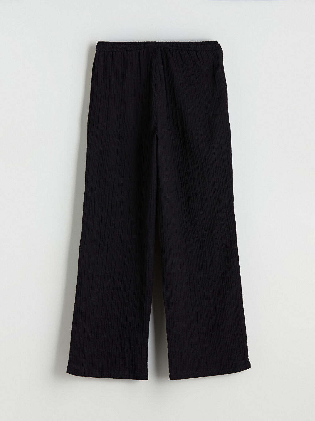 Elastic Waist Textured Muslin Women's Trousers-1