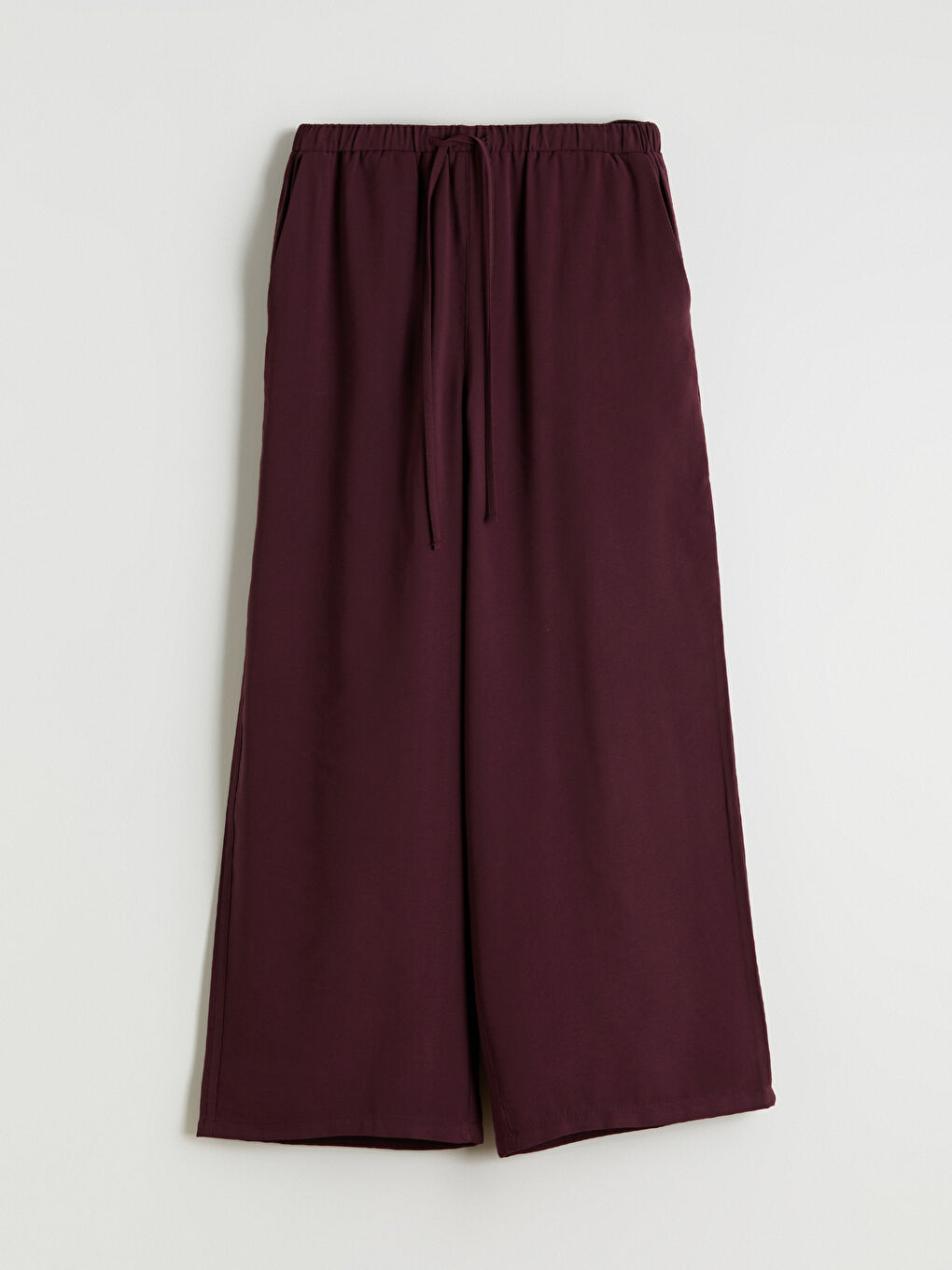 Elastic Waist Wide Leg Women's Trousers-4