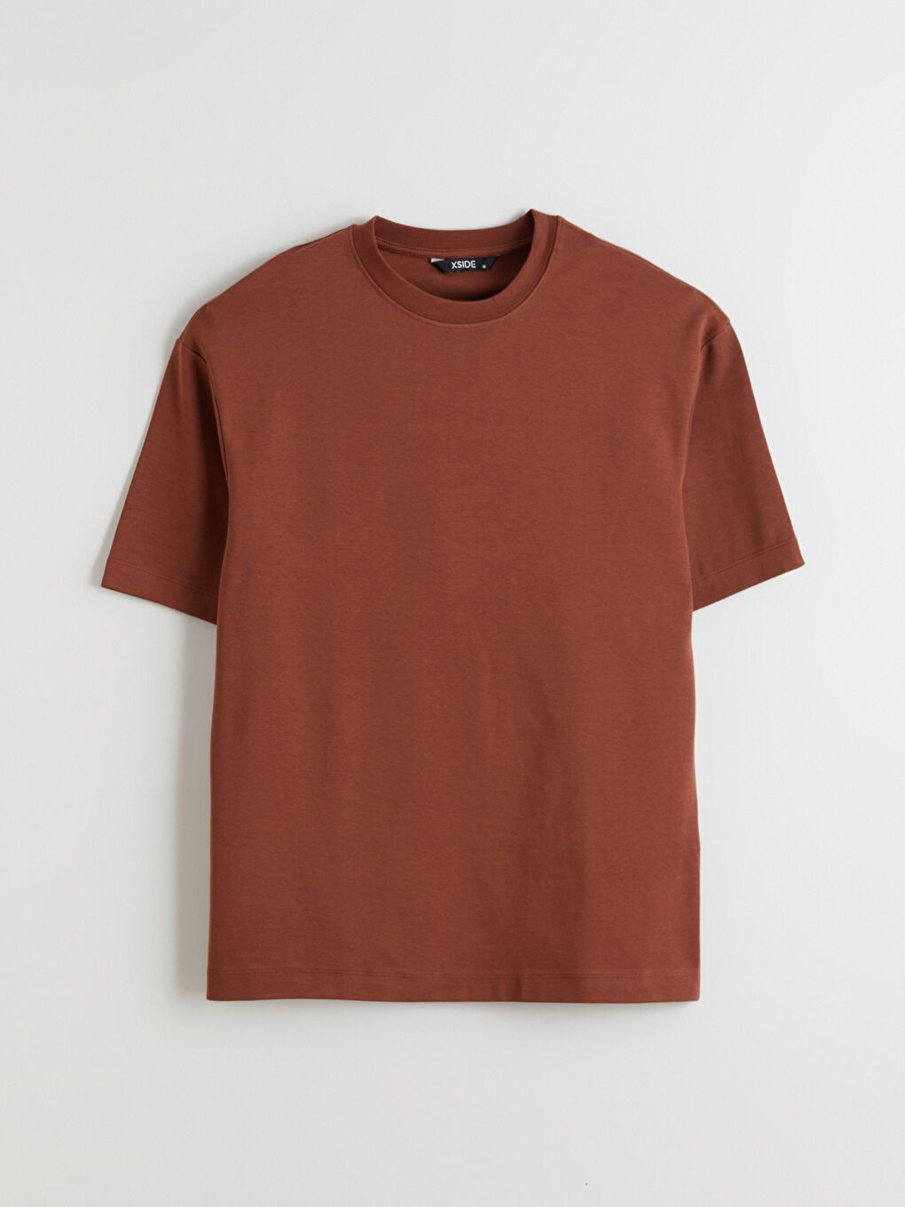 Kahverengi Bisiklet Yaka Erkek Tişört-4