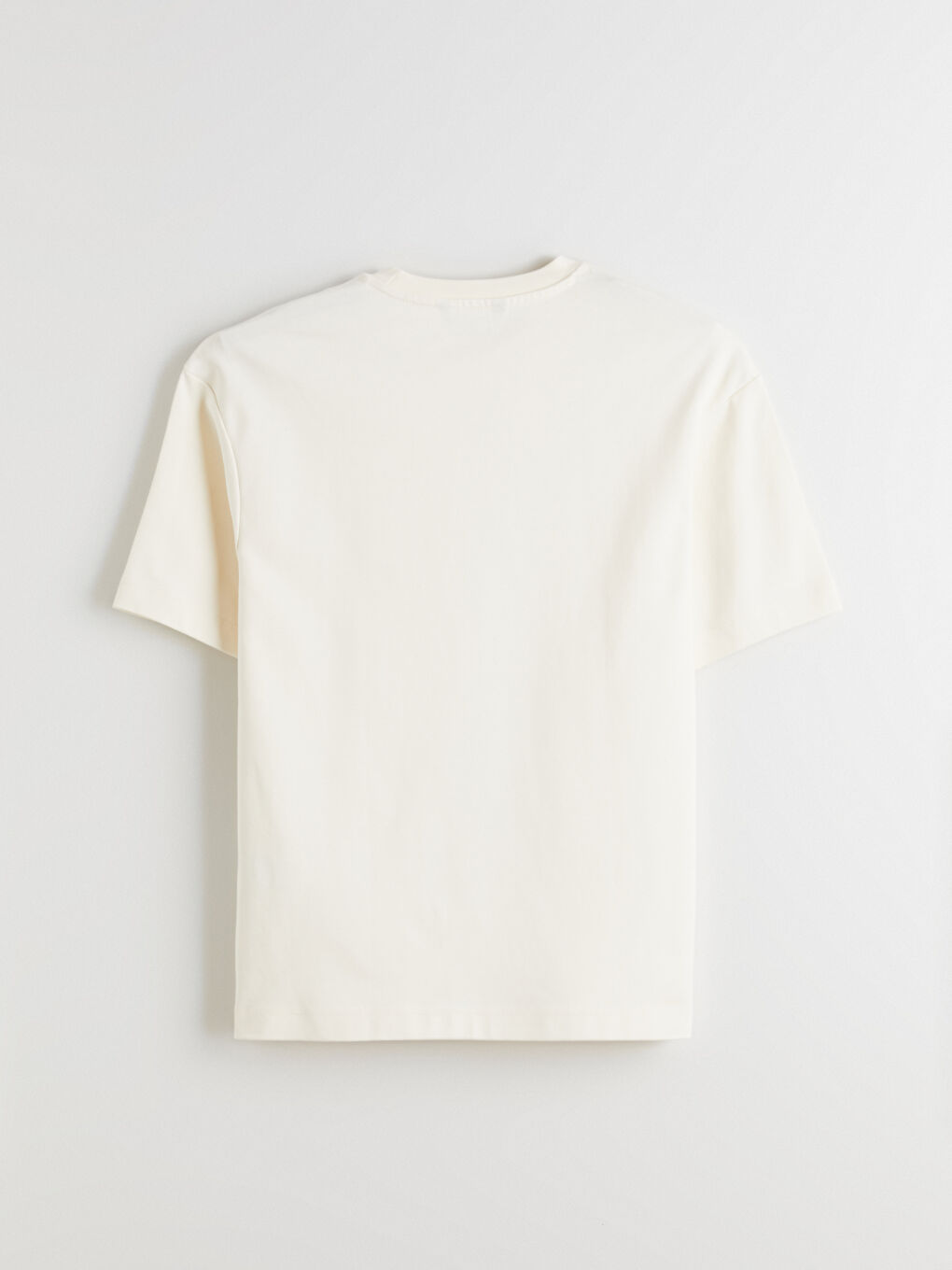 Ekru Bisiklet Yaka Erkek Tişört-5