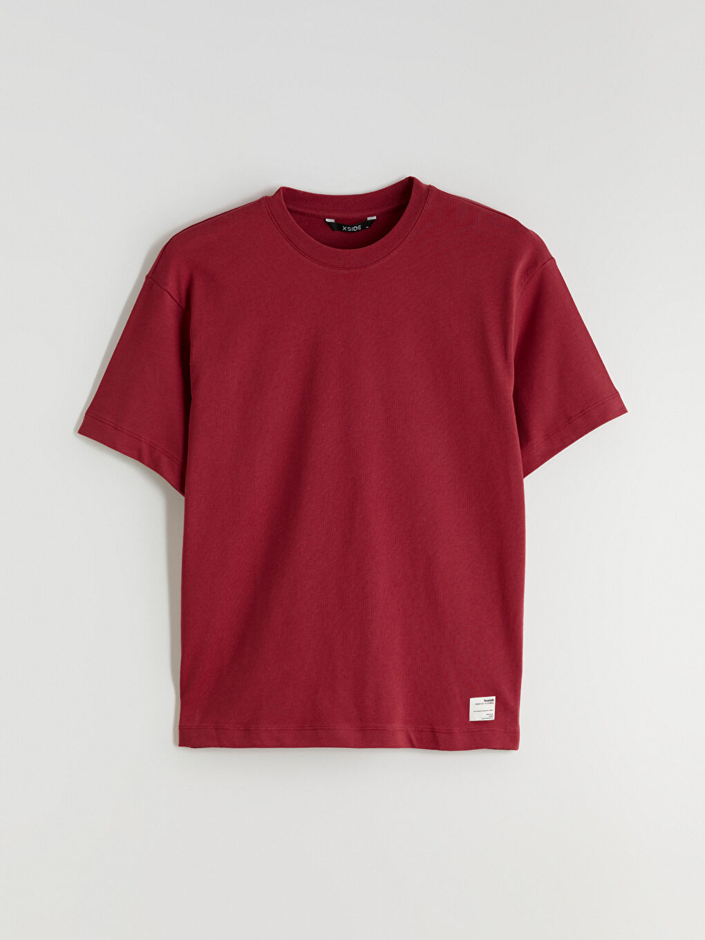 Kırmızı Bisiklet Yaka Penye Erkek Tişört-4