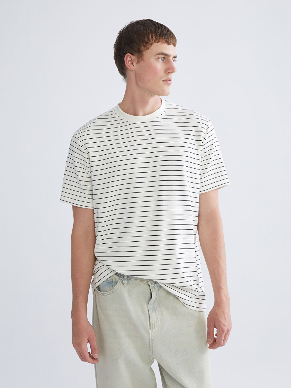 Crew Neck Striped Men's T-Shirt