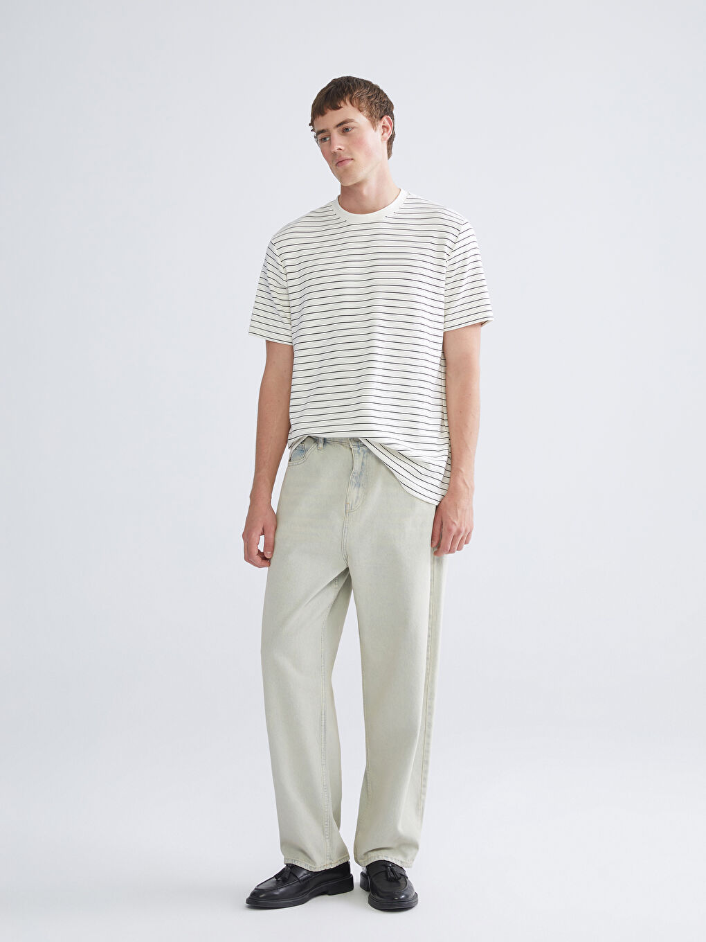 Crew Neck Striped Men's T-Shirt-1