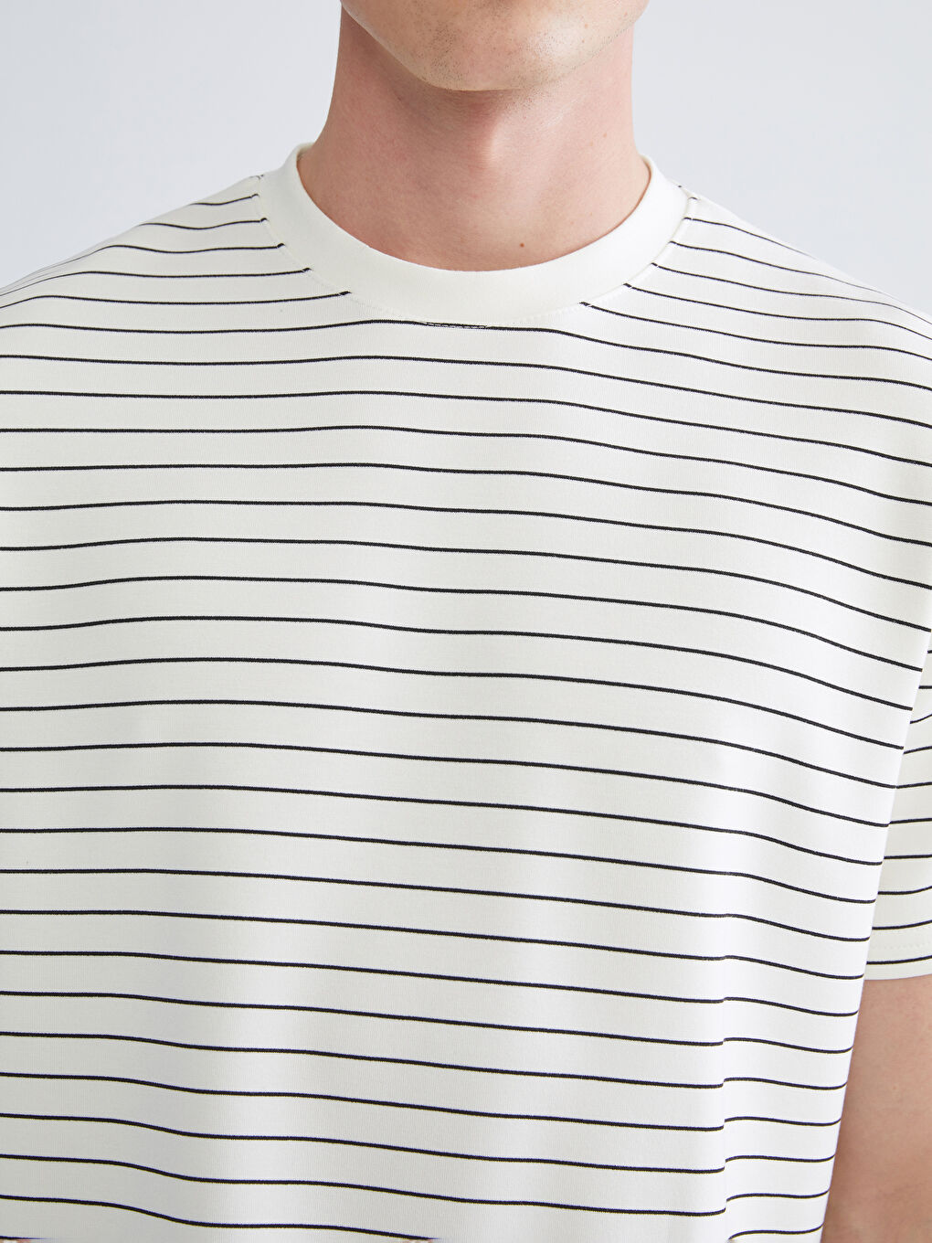 Crew Neck Striped Men's T-Shirt-2