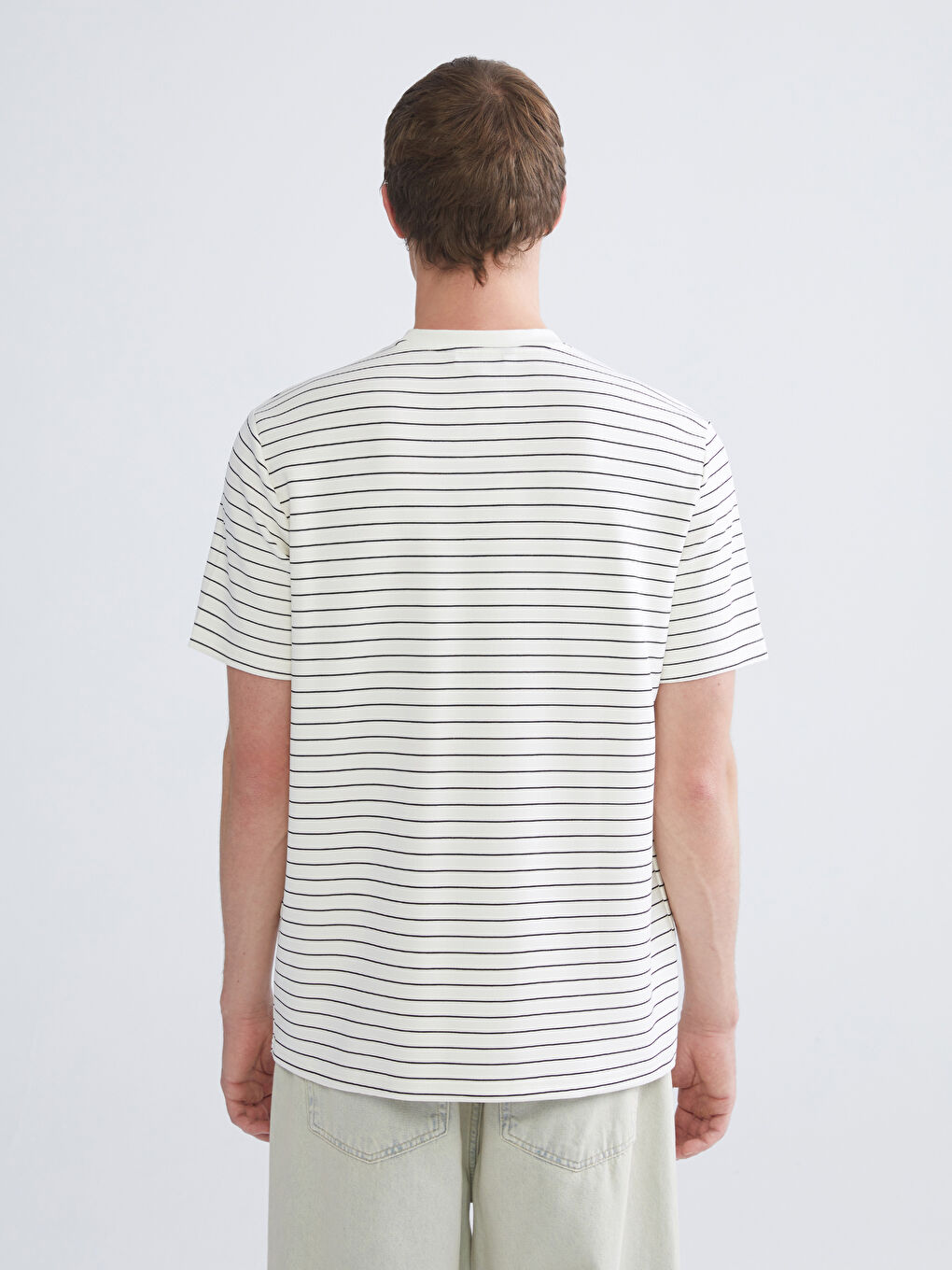 Crew Neck Striped Men's T-Shirt-3