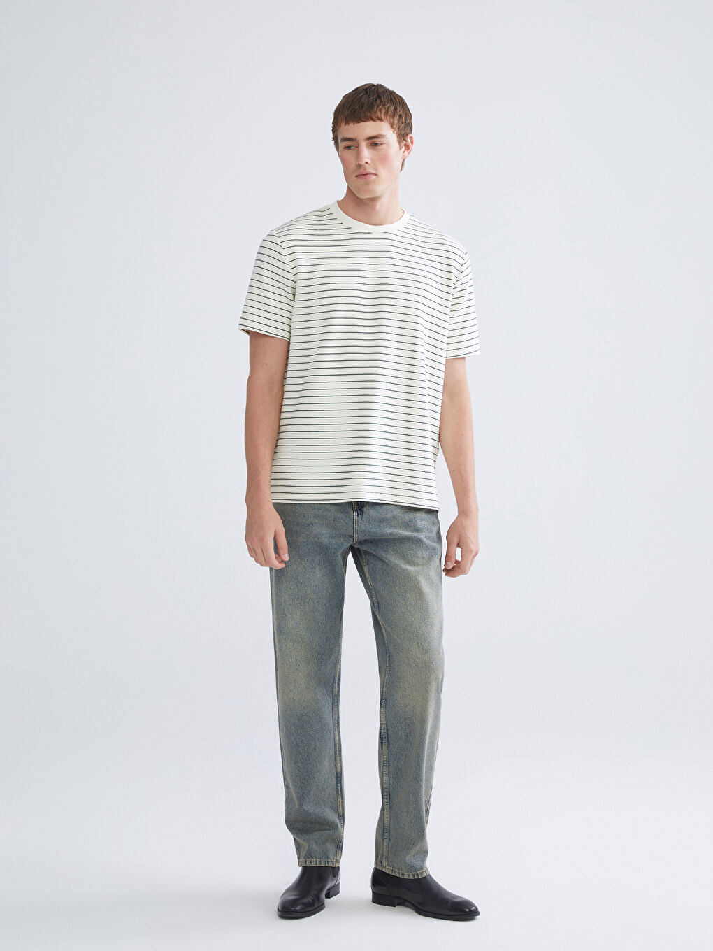 Crew Neck Striped Men's T-Shirt-1