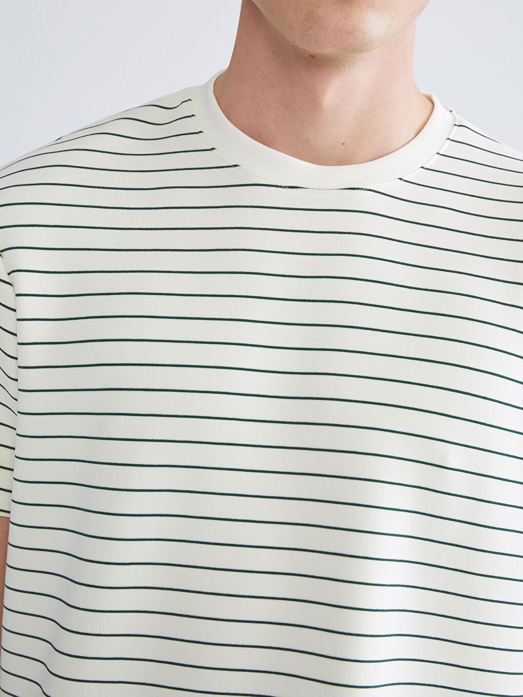 Crew Neck Striped Men's T-Shirt-2