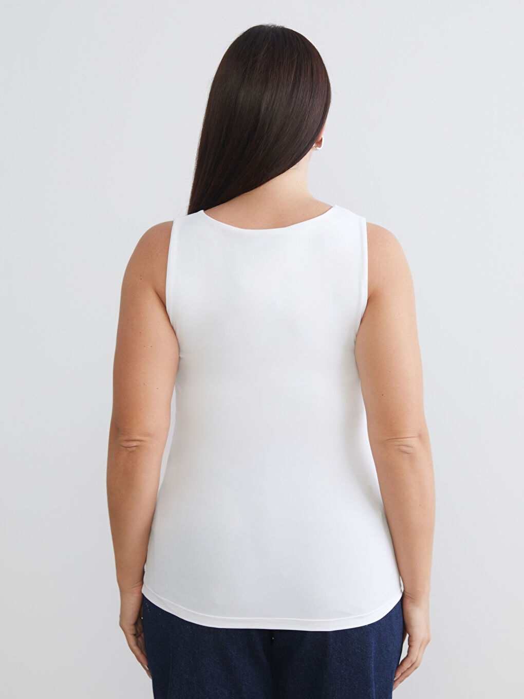 Sarı Büyük Beden Kare Yaka Kadın Atlet 2'li-6