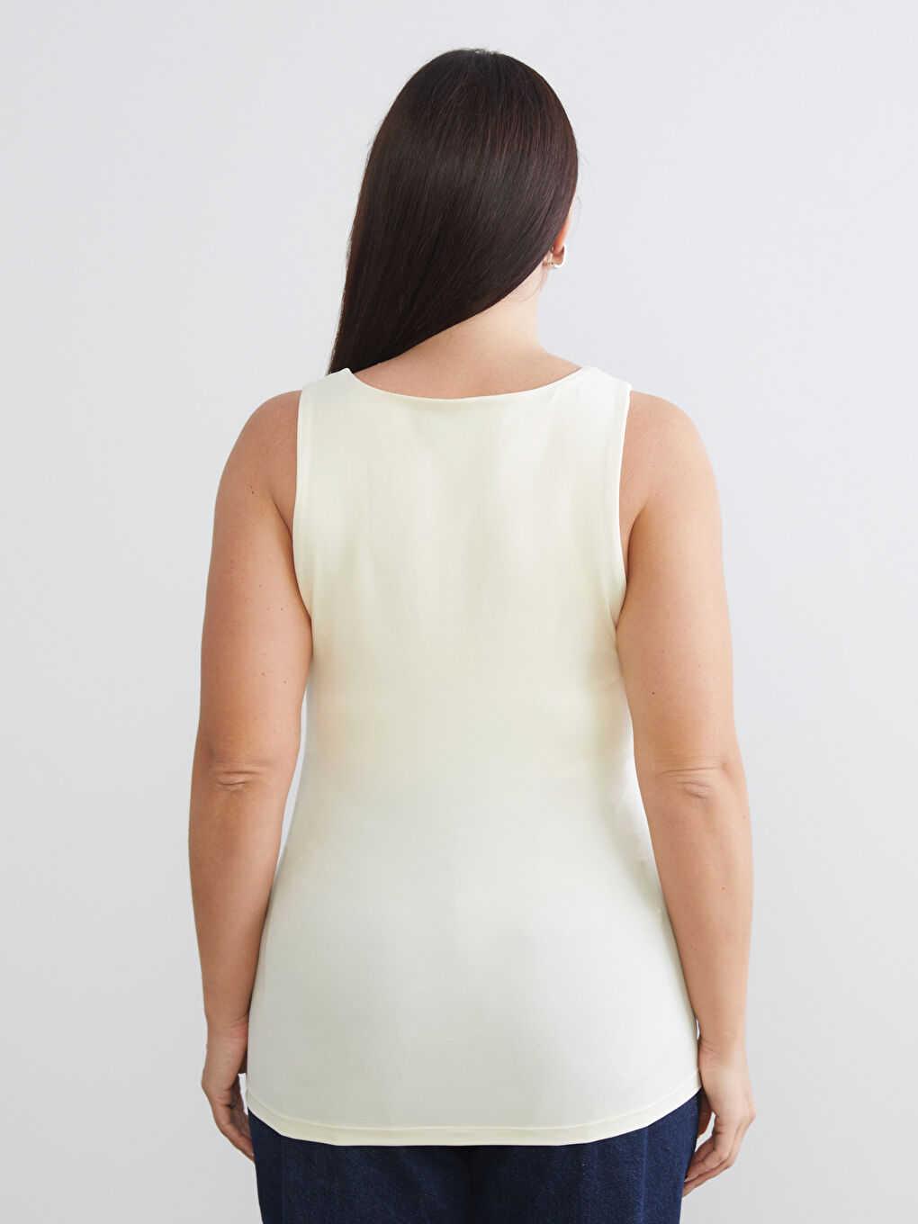 Sarı Büyük Beden Kare Yaka Kadın Atlet 2'li-7