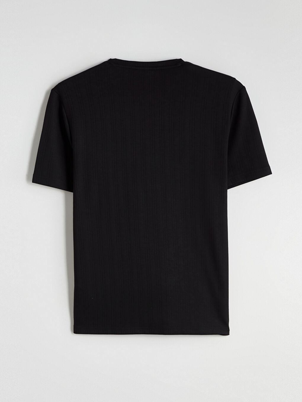 Siyah Bisiklet Yaka Erkek Tişört-5