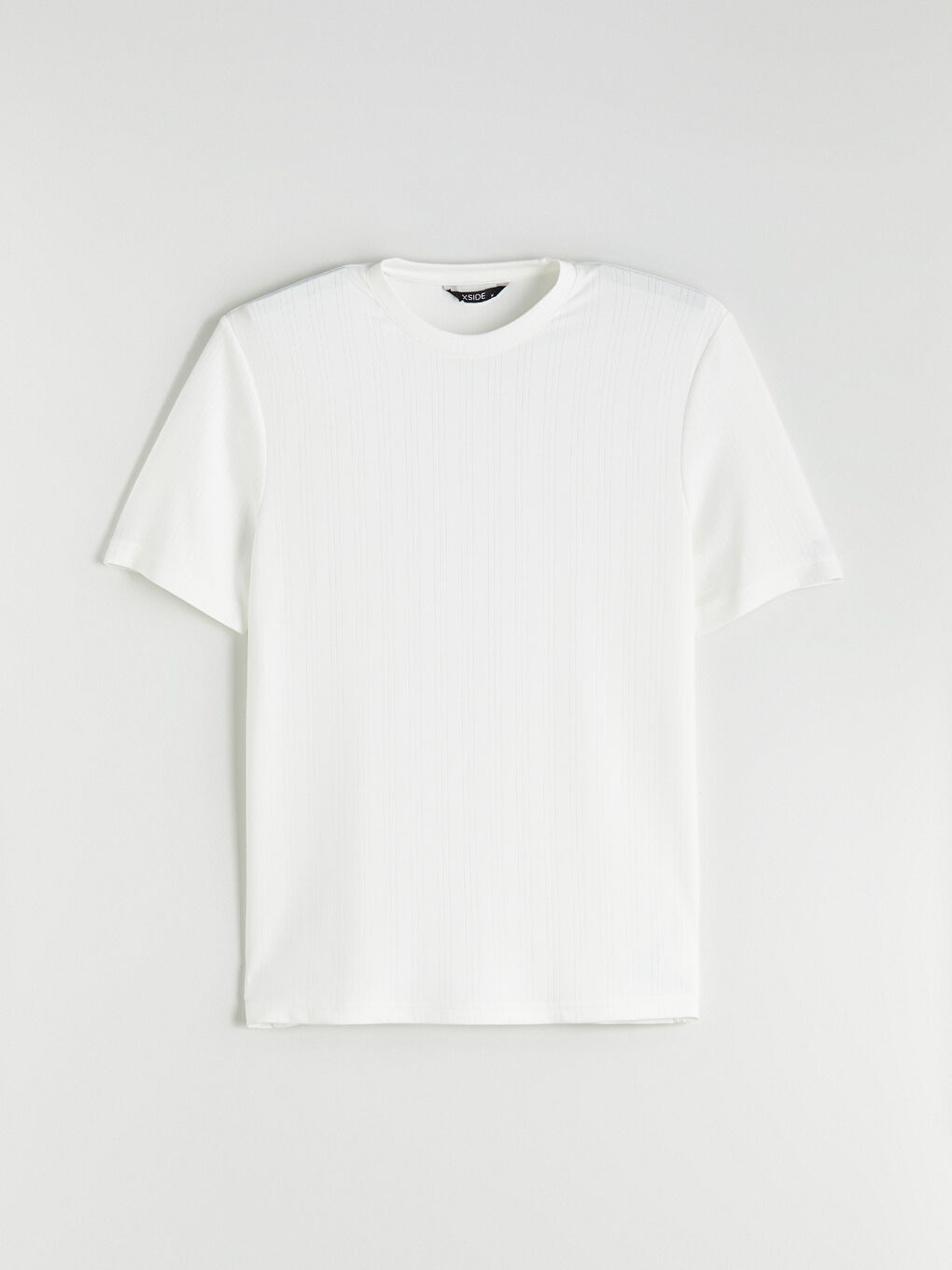 Ekru Bisiklet Yaka Erkek Tişört-4