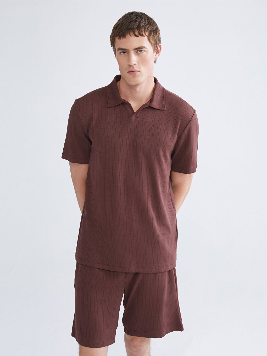 Bordo Polo Yaka Erkek Tişört