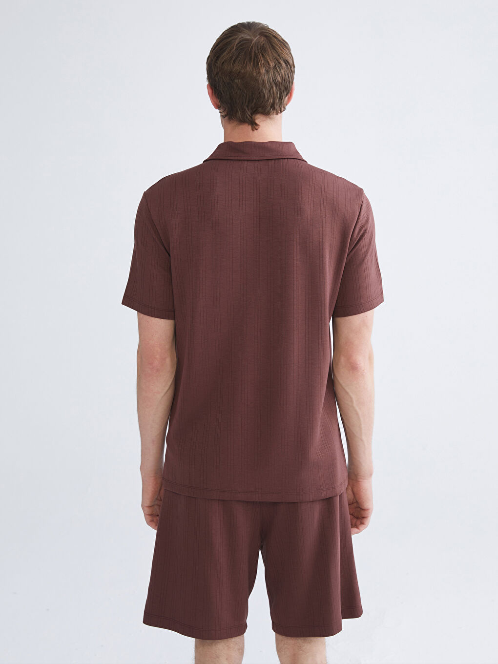 Bordo Polo Yaka Erkek Tişört-3