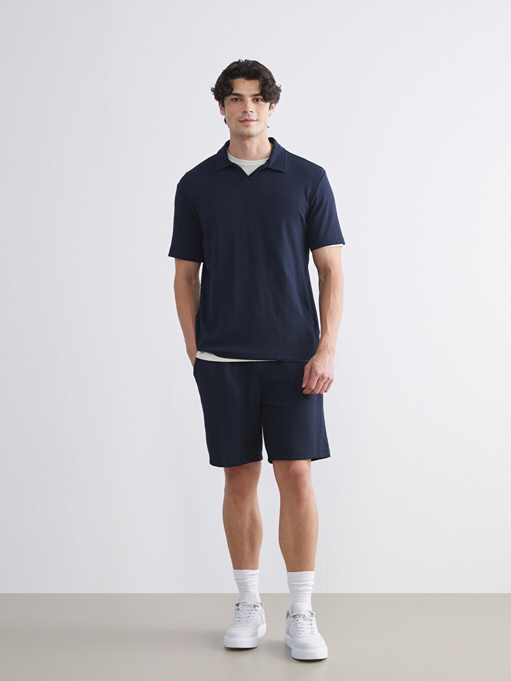 Lacivert Polo Yaka Erkek Tişört-3