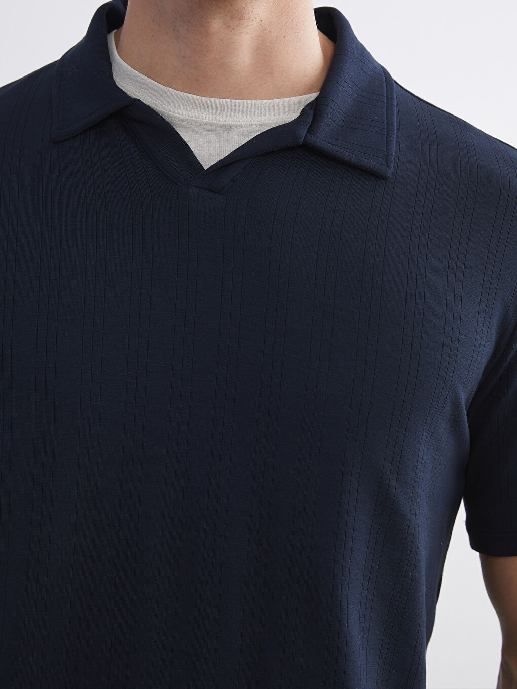 Lacivert Polo Yaka Erkek Tişört-5