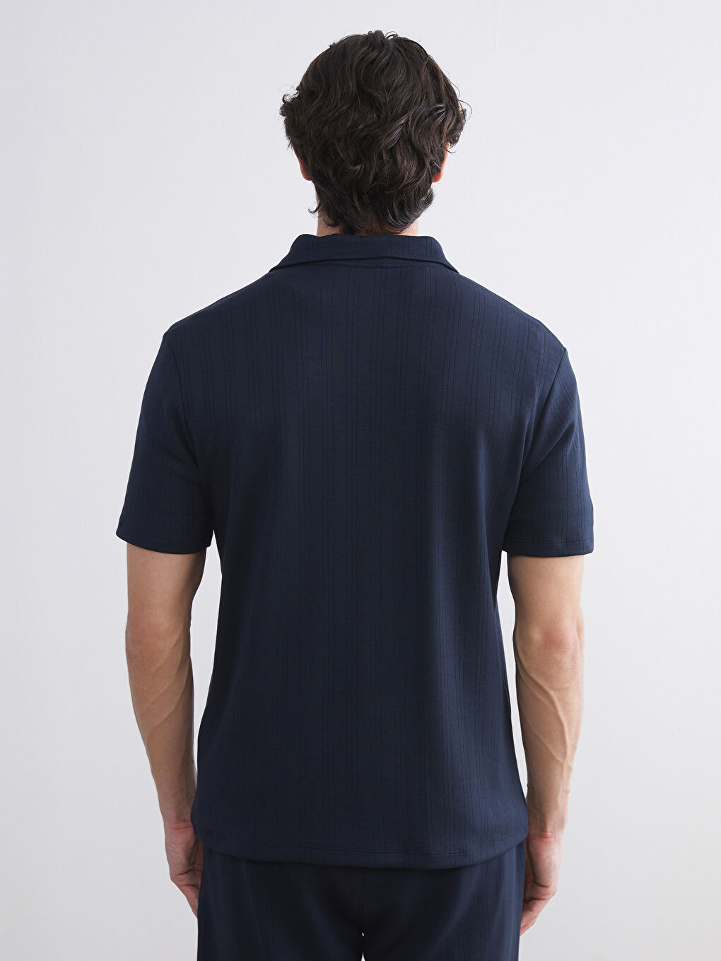 Lacivert Polo Yaka Erkek Tişört-7