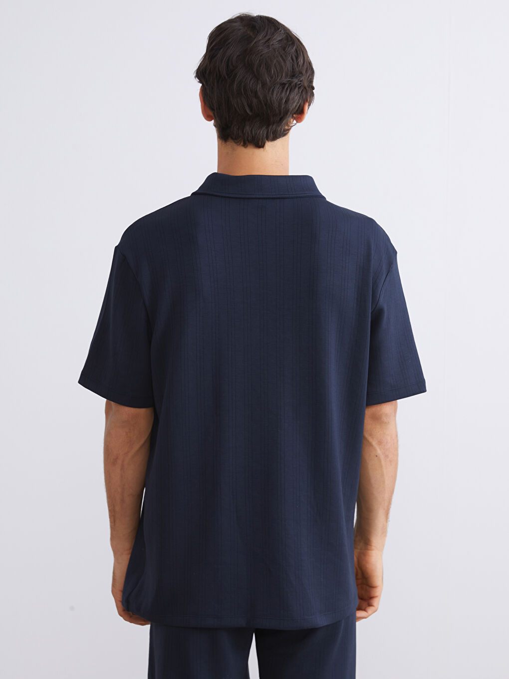 Lacivert Polo Yaka Erkek Tişört-6