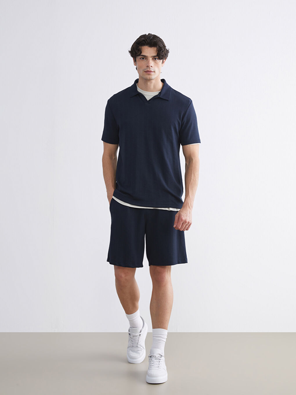 Lacivert Standart Kalıp Erkek Şort