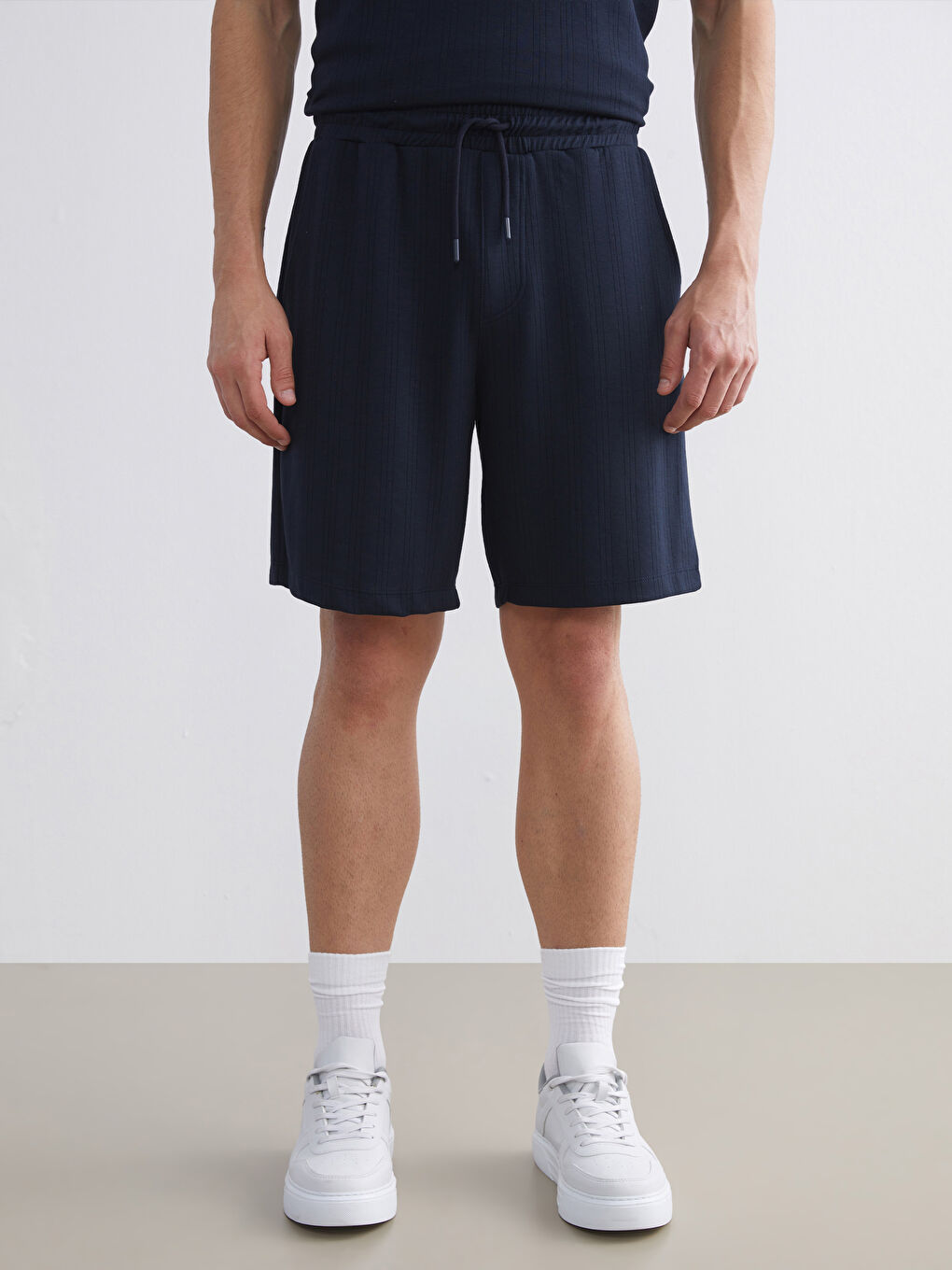 Lacivert Standart Kalıp Erkek Şort-3