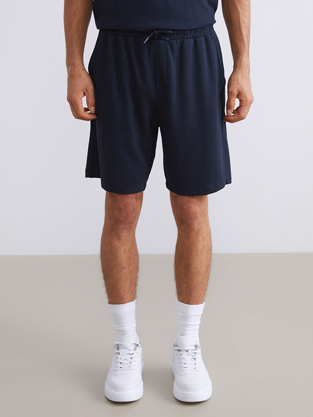 Lacivert Standart Kalıp Erkek Şort-2