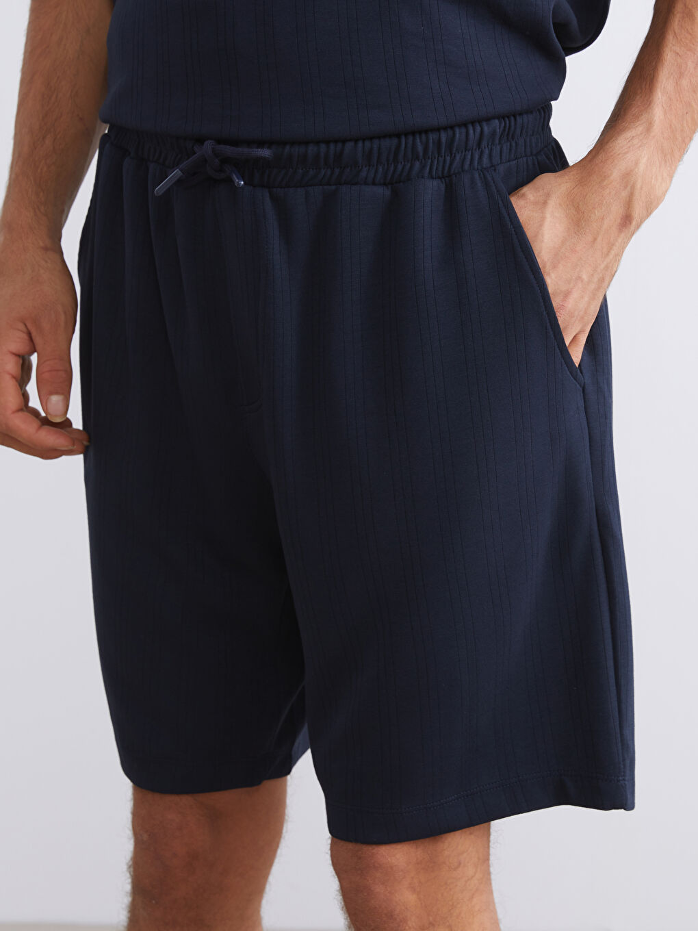 Lacivert Standart Kalıp Erkek Şort-4