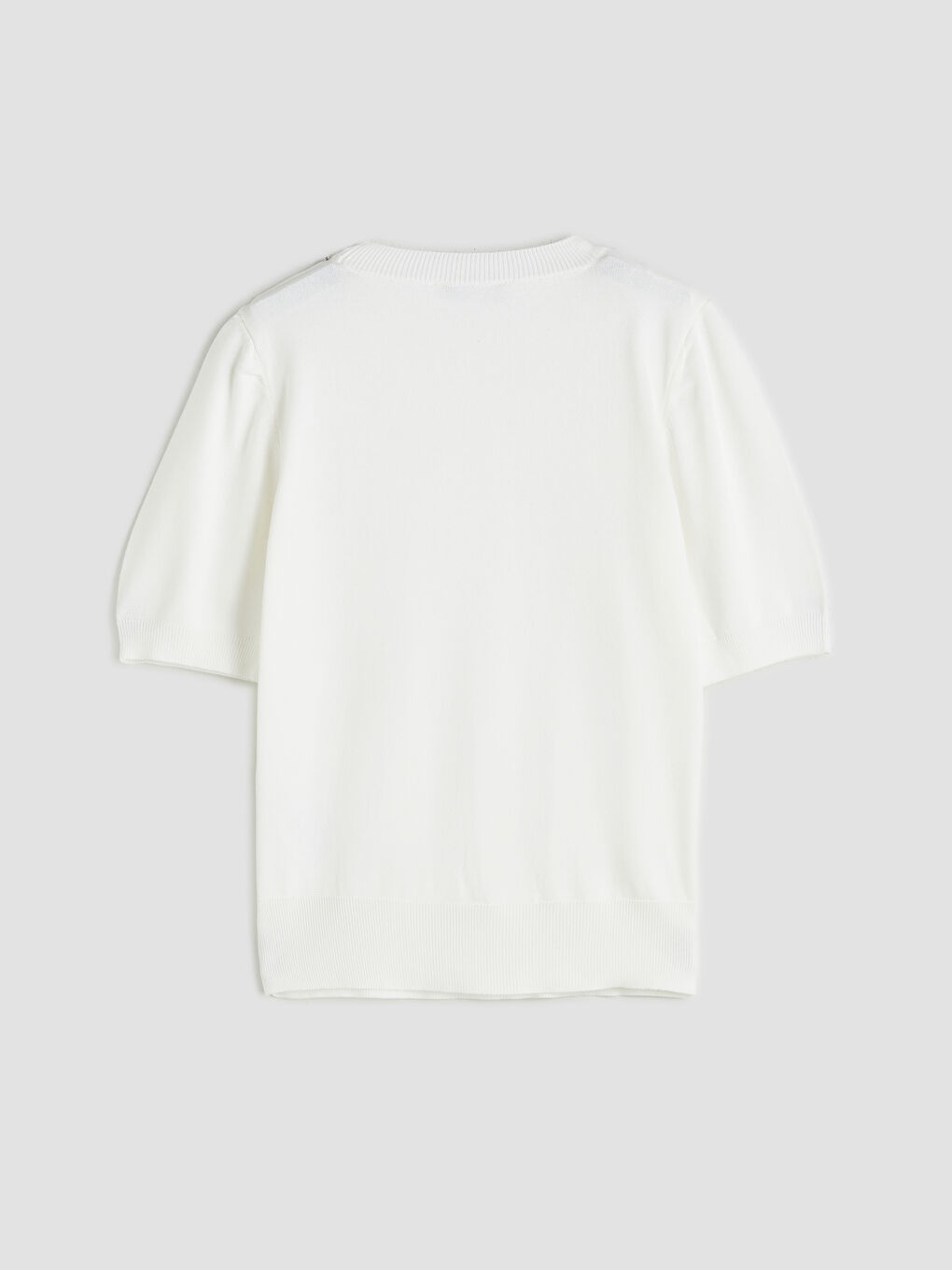 Ekru Bisiklet Yaka Taşlı Kadın Triko Kazak-5